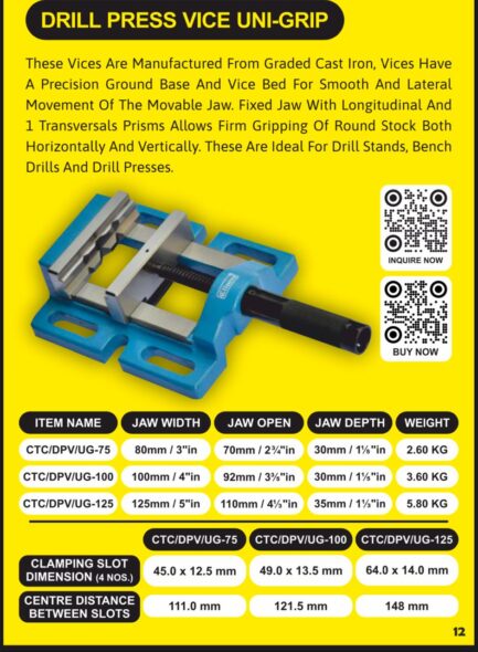 PROFESSIONAL DRILL VISE WITH UNI-GRIP HANDLE [HIGH PRECISION VICE] - Image 6